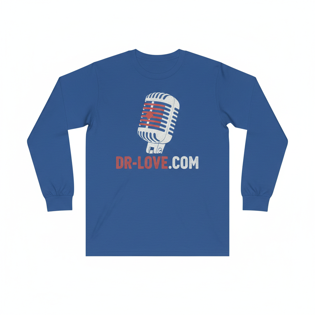 DR-LOVE.COM Blue Long Sleeve Cotton Shirt