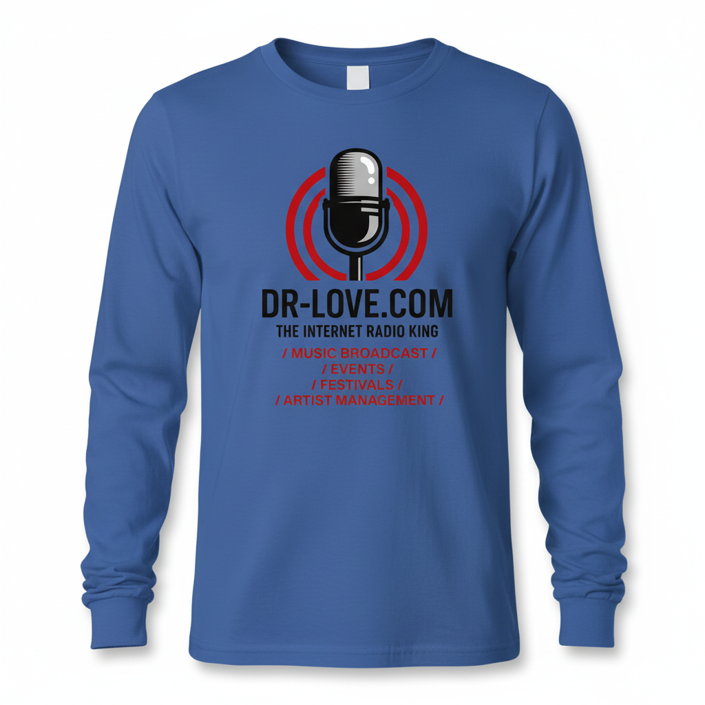 Blue Long Sleeve Shirt with DR-LOVE.COM Logo