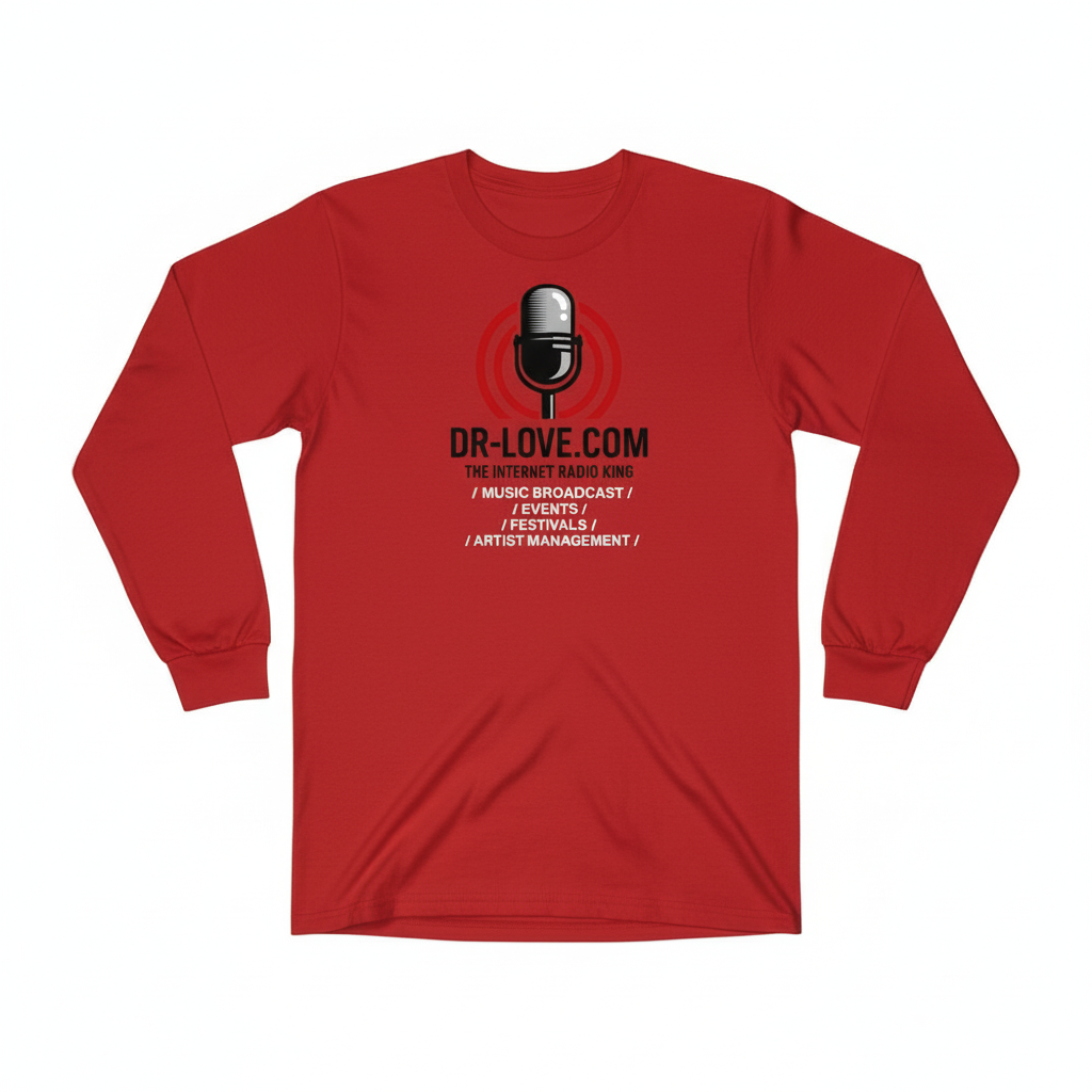 Red Long Sleeve Shirt with DR-LOVE.COM Logo